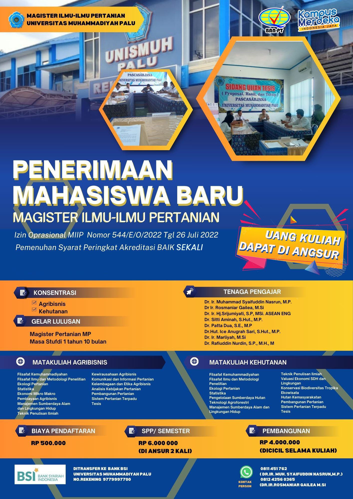 BANGGA! S2 Pertanian Unismuh Palu Raih Akreditasi Baik Sekali – Jadi Satu-satunya Magister Pertanian Terakreditasi Baik Sekali di Palu